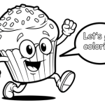 Cupcake coloring page