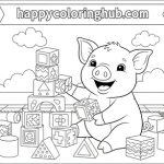 Cute baby pig coloring pages