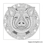 Cute pig coloring page