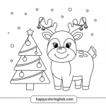 Cute reindeer coloring pages preschoolers