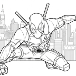 Deadpool coloring pages for kids