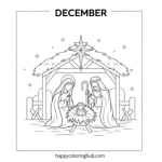 Diciembre clipart religious coloring pages