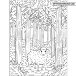 Downloadable the lost sheep coloring page with story