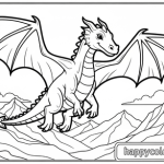 Dragon adult colouring