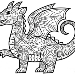 Dragon coloring pages for adults free