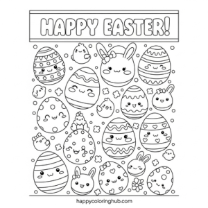 Easter eggs coloring pages without designs