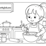Easy coloring pages beautiful girls
