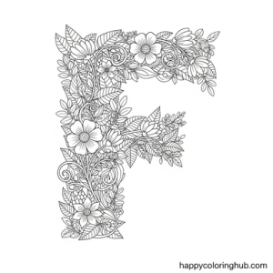 Fancy letter coloring pages for adults – Happy Coloring Hub – Free ...