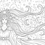 Fantasy adult coloring page