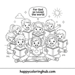 For god so loved the world coloring page