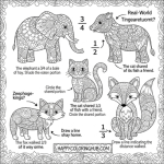 Fraction coloring sheets 5th grade