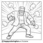 Frankenstein coloring page