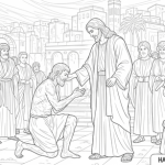 Free childrens printable coloring and activity pages of jesus healing a leper