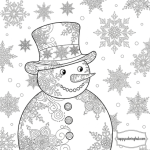 Free christmas snowman coloring pages