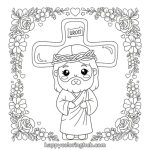 Free clip art of jesus carrying his cross john 19:17 coloring page