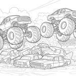 Free color pages cars trucks motorcycles