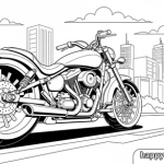 Free coloring pages for kids of motorcycle