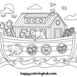 Free coloring pages of noah s ark for kids