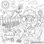 Free coloring pages of vegetable gardens