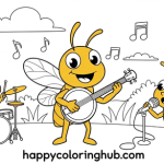 Free coloring pages of yellow flies