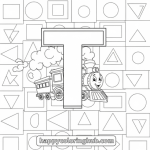 Free coloring pages ofhe letter t