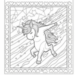 Free dabbing unicorn coloring page
