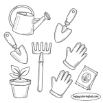 Free gardening themed coloring pages