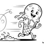 Free large coloring page of ice cream cone