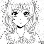 Free printable anime girl coloring pages