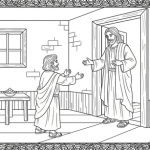 Free printable childrens coloring and activity pages of zaccheus and jesus