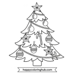 Free printable coloring page of a christmas tree