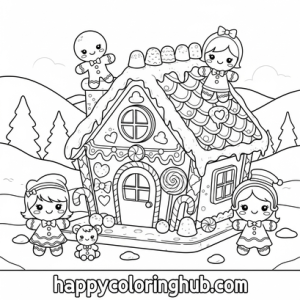 Free printable coloring pages gingerbread house