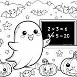 Free printable halloween multiplication coloring pages 3rd grade