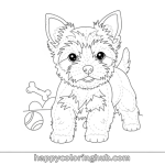 Free printable yorkie coloring pages