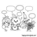 Fruit and vegetable coloring pages to print