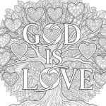 God is love printable coloring page