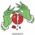 Grinch hands with ornament coloring pages