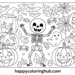 Halloween coloring pages eye spy