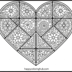 Hard adult coloring pages of hearts