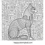 Hard cat coloring pages for adults