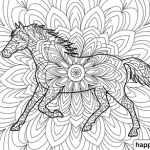 Hard horse coloring pages for kids
