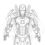 Iron man transformation coloring page