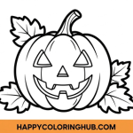 Jack o lantern color page printable