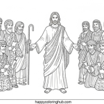 Jesus sends out 12 disciples coloring page