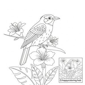 Jungle flower coloring pages