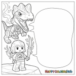 Jurassic world lego coloring pages