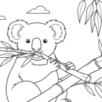 Koala coloring pages for kids