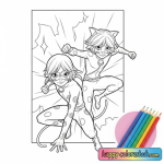 Ladybug and cat noir coloring pages