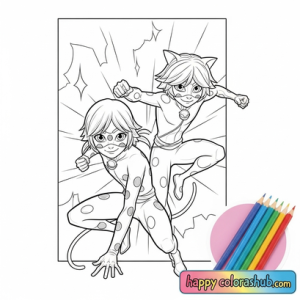 Ladybug and cat noir coloring pages – Happy Coloring Hub – Free ...
