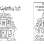 Large haunted house coloring page